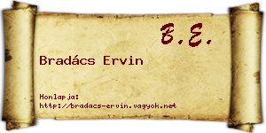 Bradács Ervin névjegykártya